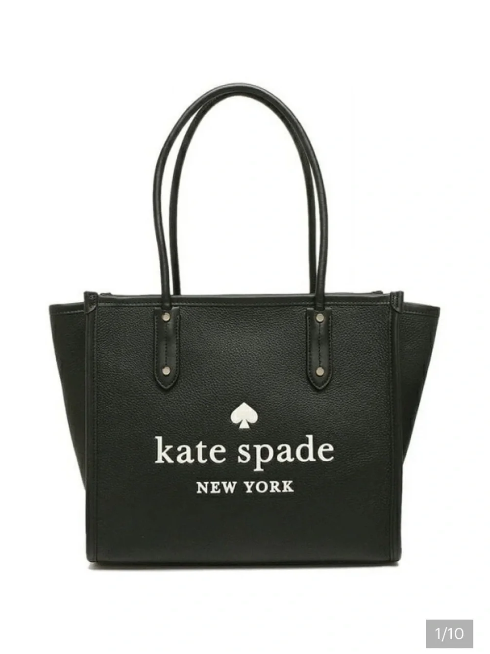 kate spade Black Logo Mini  Leather Tote wore a few times .